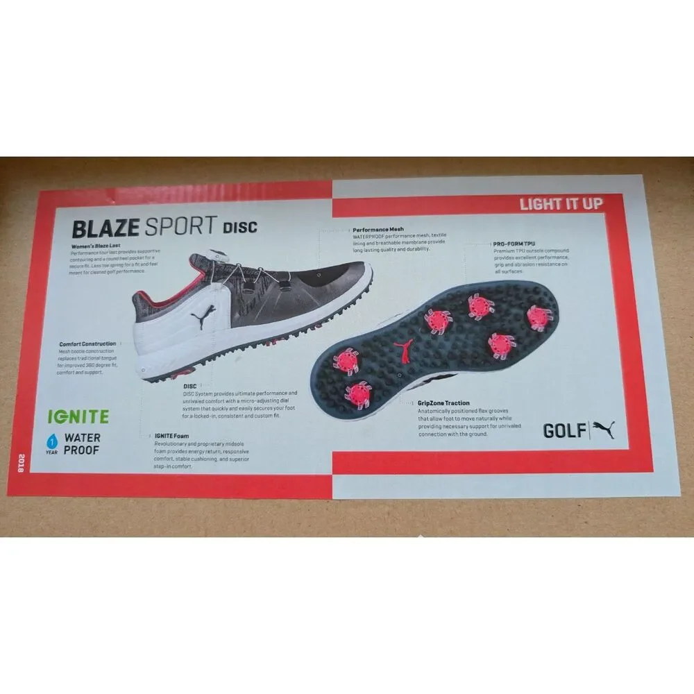 Puma Ignite Blaze Sport DISC Golf Shoes Womens Size 6 Quarry Knockout Pink